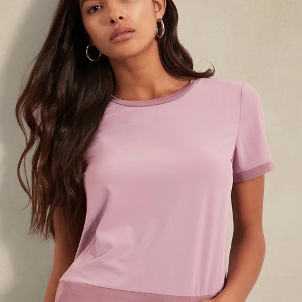 Banana Republic Dusty Pink Short Sleeve Crewneck Top